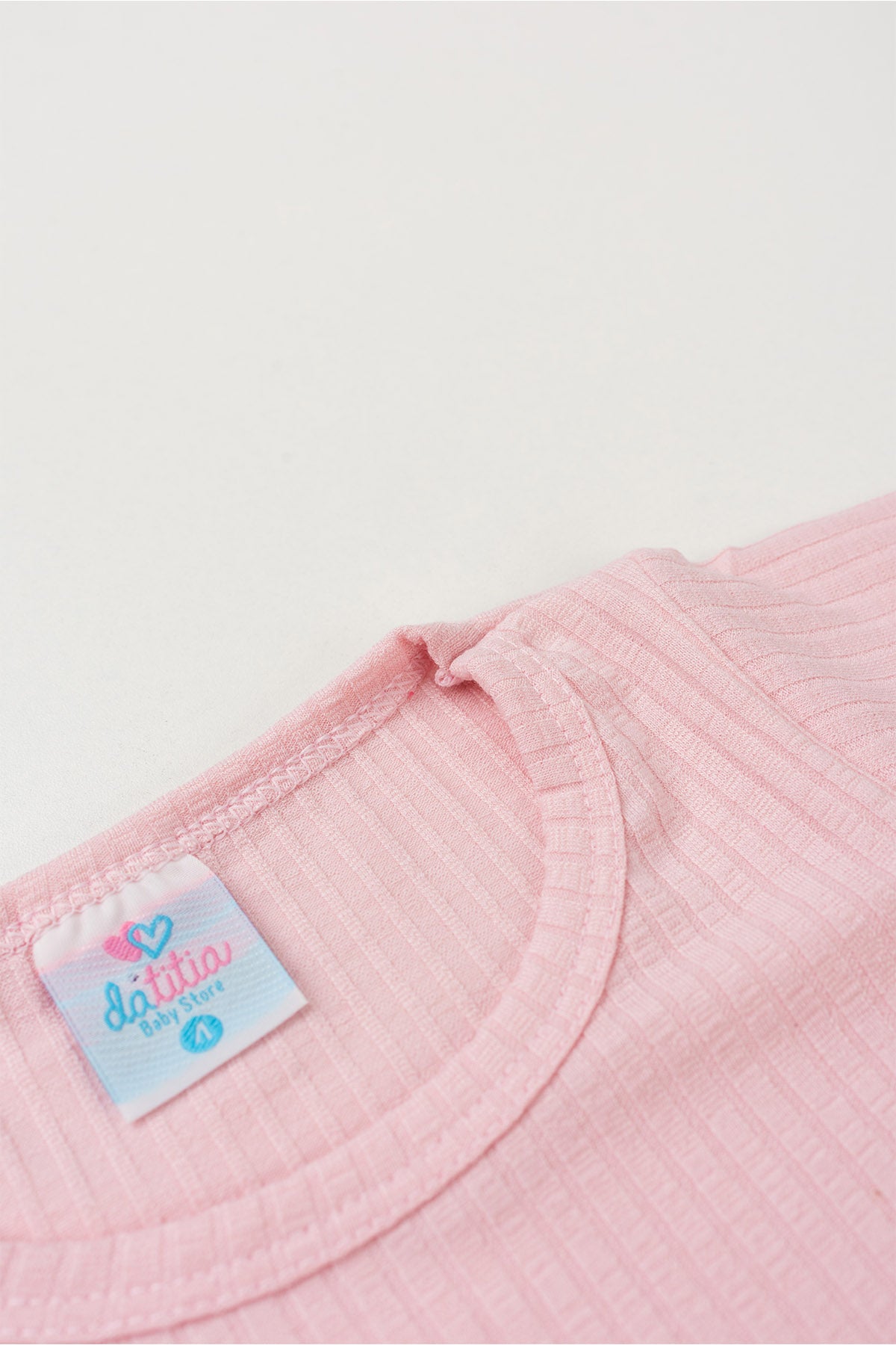 Blusa Básica Canelada Infantil para Menina Rosa
