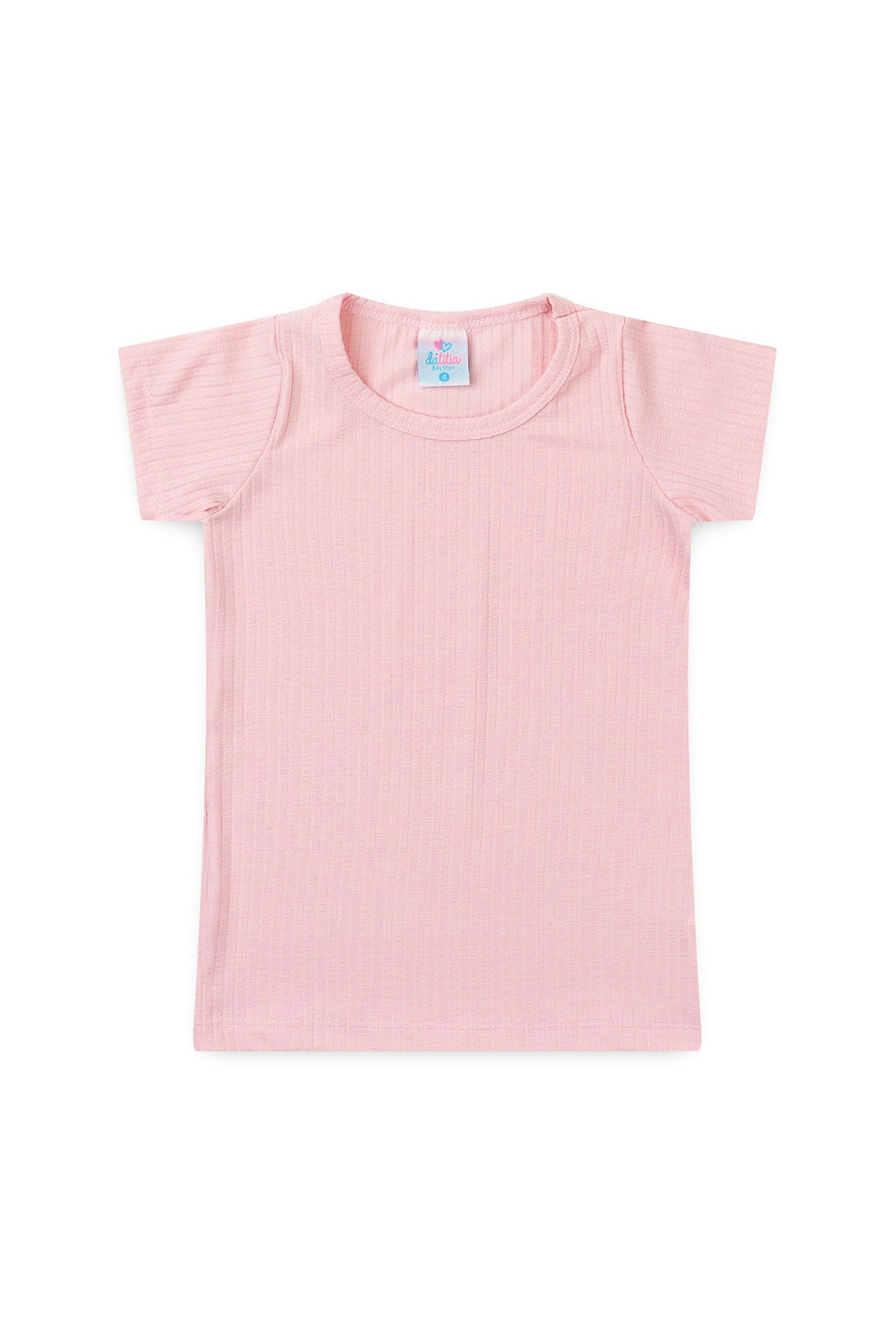 Blusa Básica Canelada Infantil para Menina Rosa