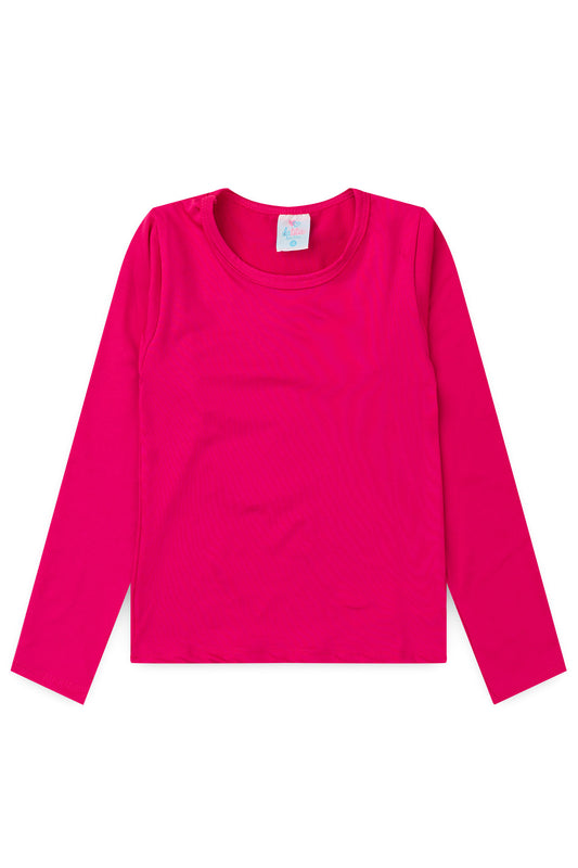 Blusa Proteção UV Infantil para Menina Pink
