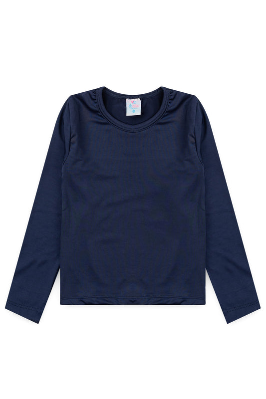 Blusa Proteção UV Infantil Unissex Marinho