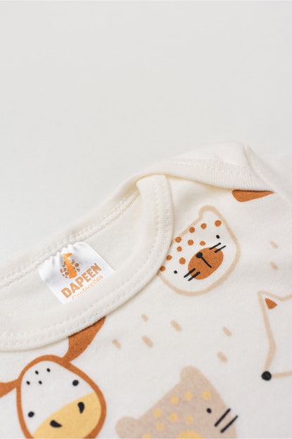 Conjunto Body para Bebê Bichinhos Fofos Marfim