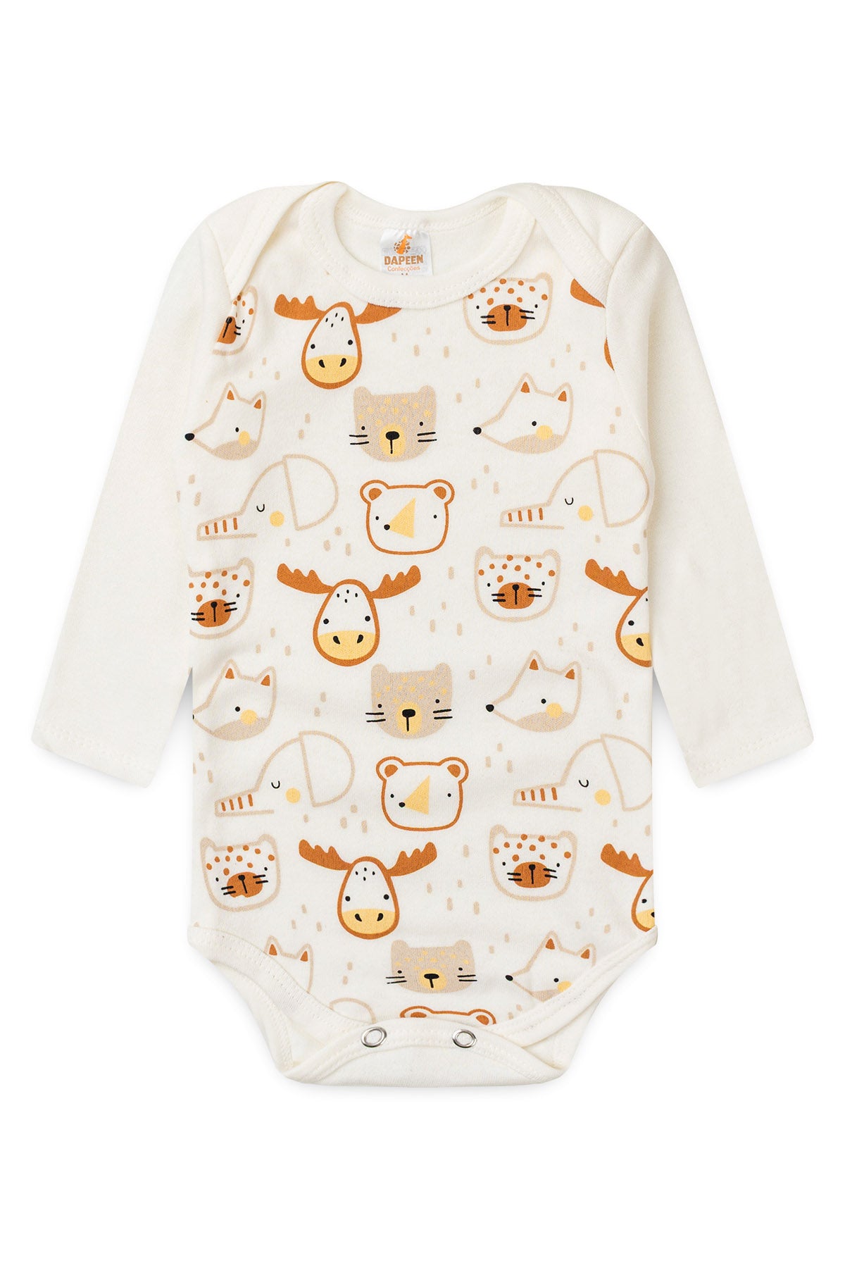 Conjunto Body para Bebê Bichinhos Fofos Marfim