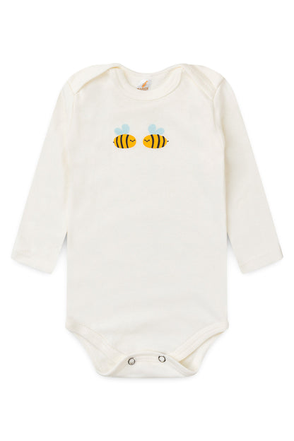 Conjunto Body para Bebê Menina Abelhinha Doce Marfim