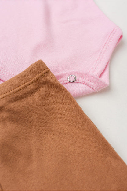 Conjunto Body para Bebê Menina Amor de Mamãe Rosa
