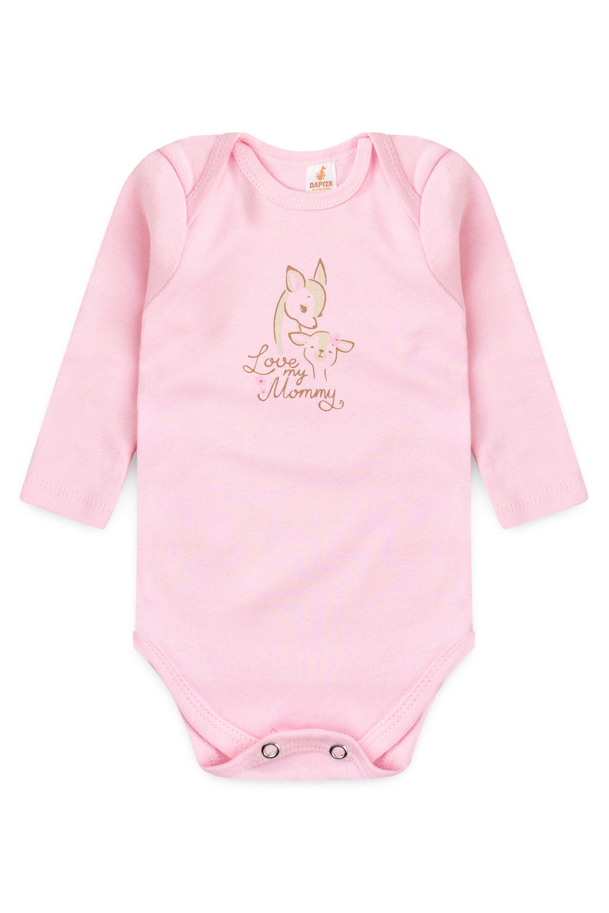 Conjunto Body para Bebê Menina Amor de Mamãe Rosa