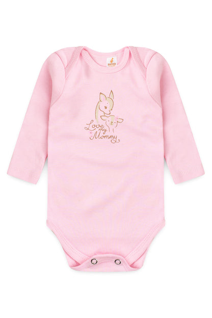 Conjunto Body para Bebê Menina Amor de Mamãe Rosa