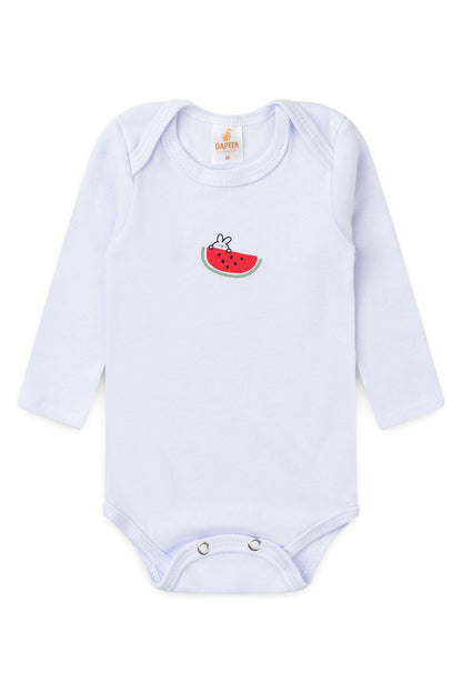 Conjunto Body para Bebê Menina Melancia Doce Branco