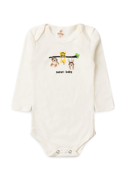 Conjunto Body para Bebê Menino Aventuras da Selva Marfim