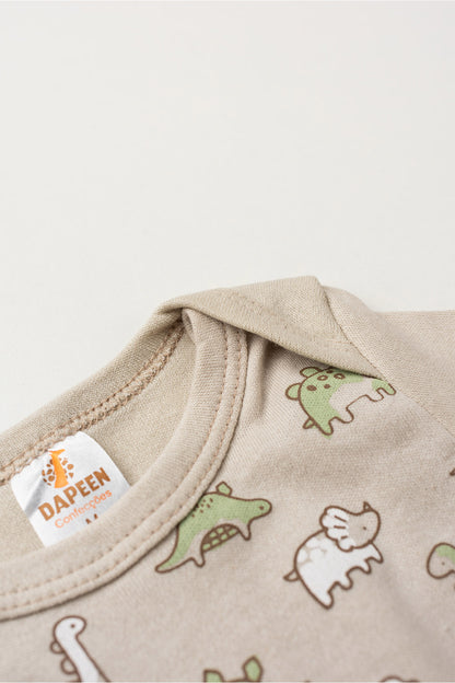 Conjunto Body para Bebê Menino Dino Forest Marfim