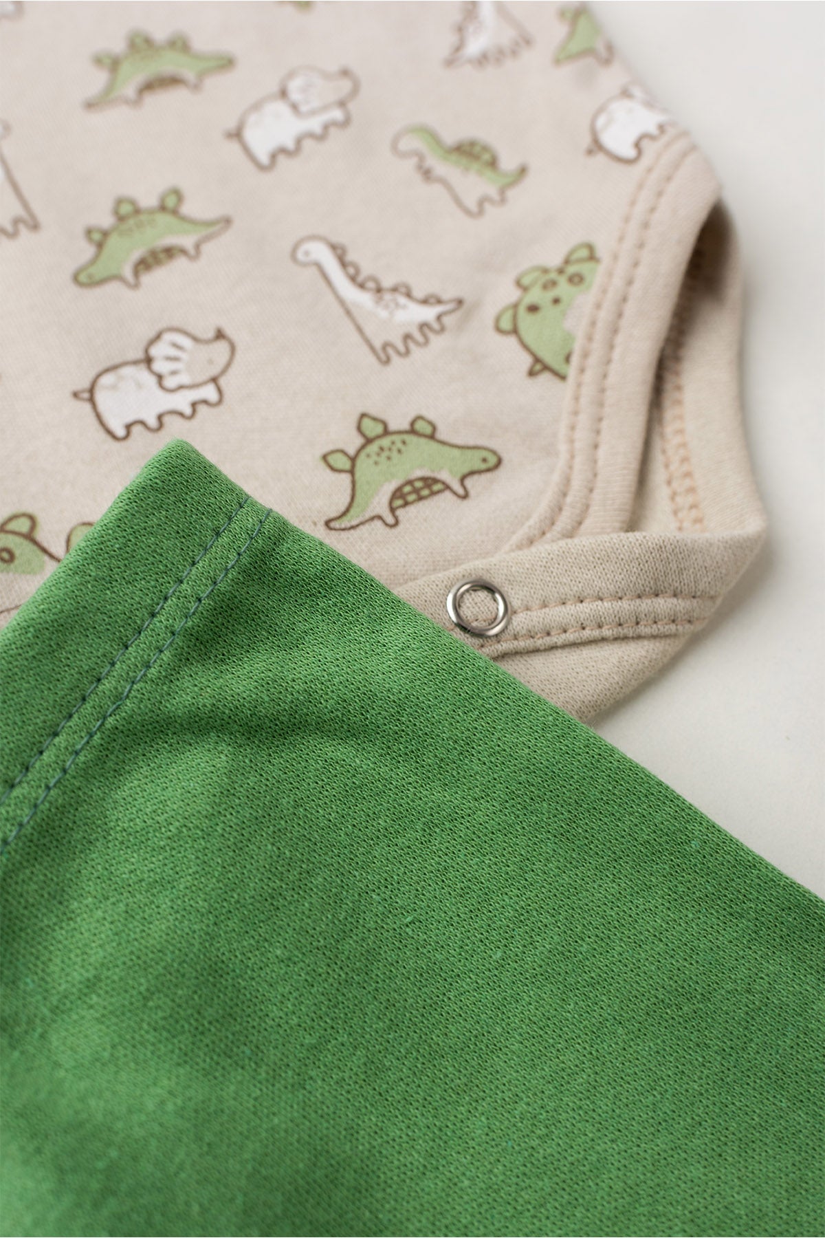 Conjunto Body para Bebê Menino Dino Forest Marfim