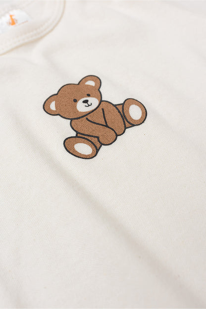 Conjunto Body para Bebê Menino Doce Ursinho Marfim