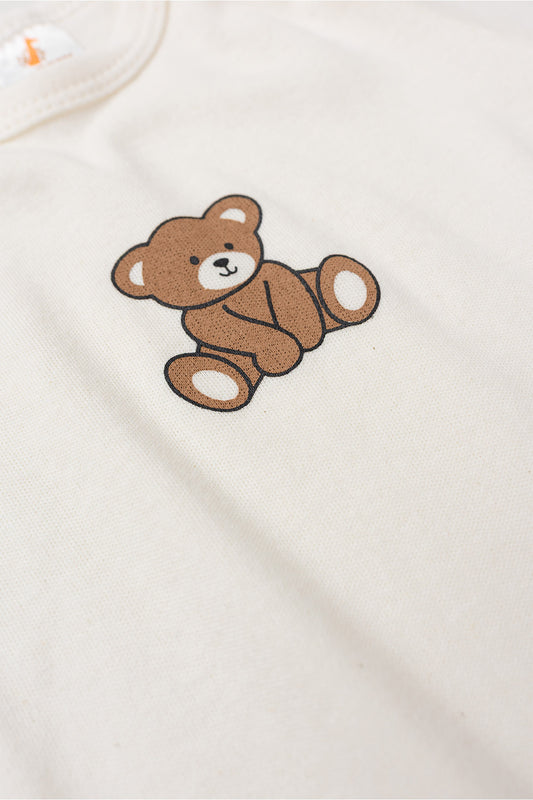 Conjunto Body para Bebê Menino Doce Ursinho Marfim