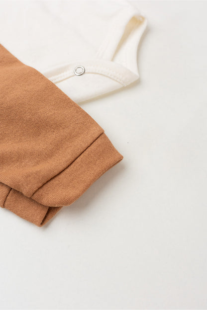 Conjunto Body para Bebê Menino Doce Ursinho Marfim