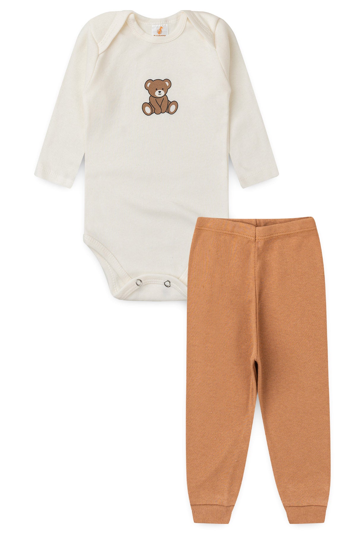 Conjunto Body para Bebê Menino Doce Ursinho Marfim