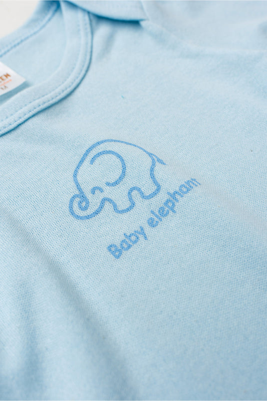 Conjunto Body para Bebê Menino Pequeno Elefante Azul