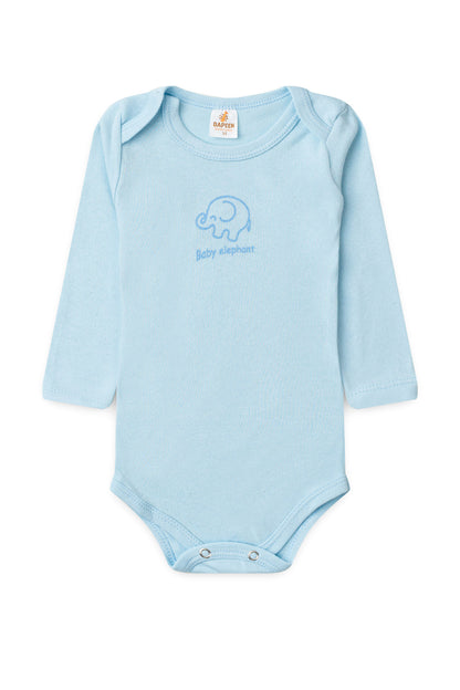 Conjunto Body para Bebê Menino Pequeno Elefante Azul