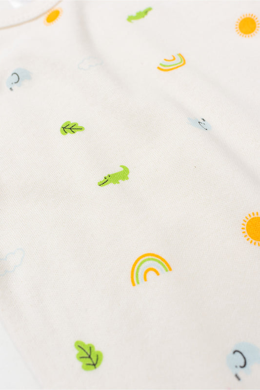 Conjunto Body para Bebê Menino Pequeno Explorador Marfim