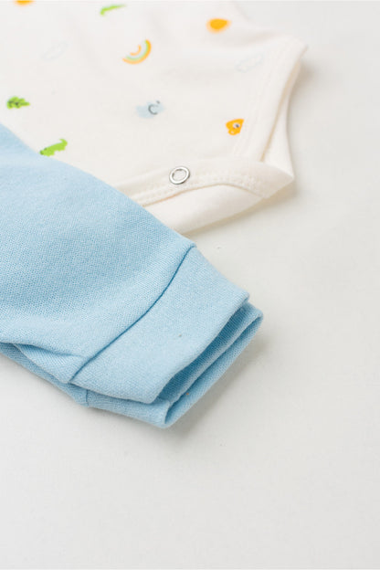 Conjunto Body para Bebê Menino Pequeno Explorador Marfim