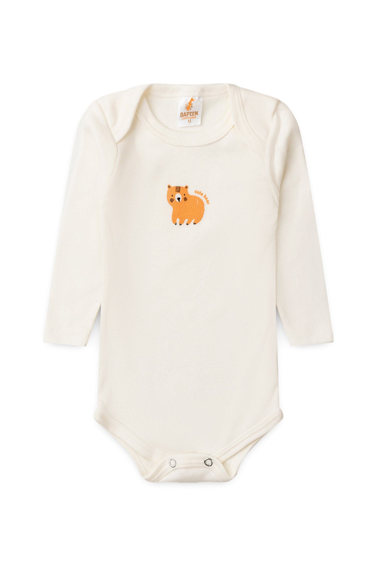 Conjunto Body para Bebê Menino Ursinho Caramelo Marfim