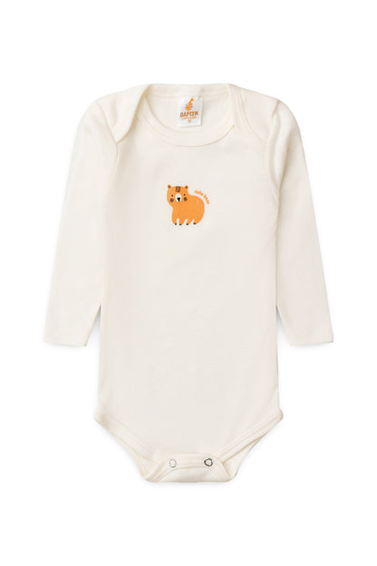 Conjunto Body para Bebê Menino Ursinho Caramelo Marfim