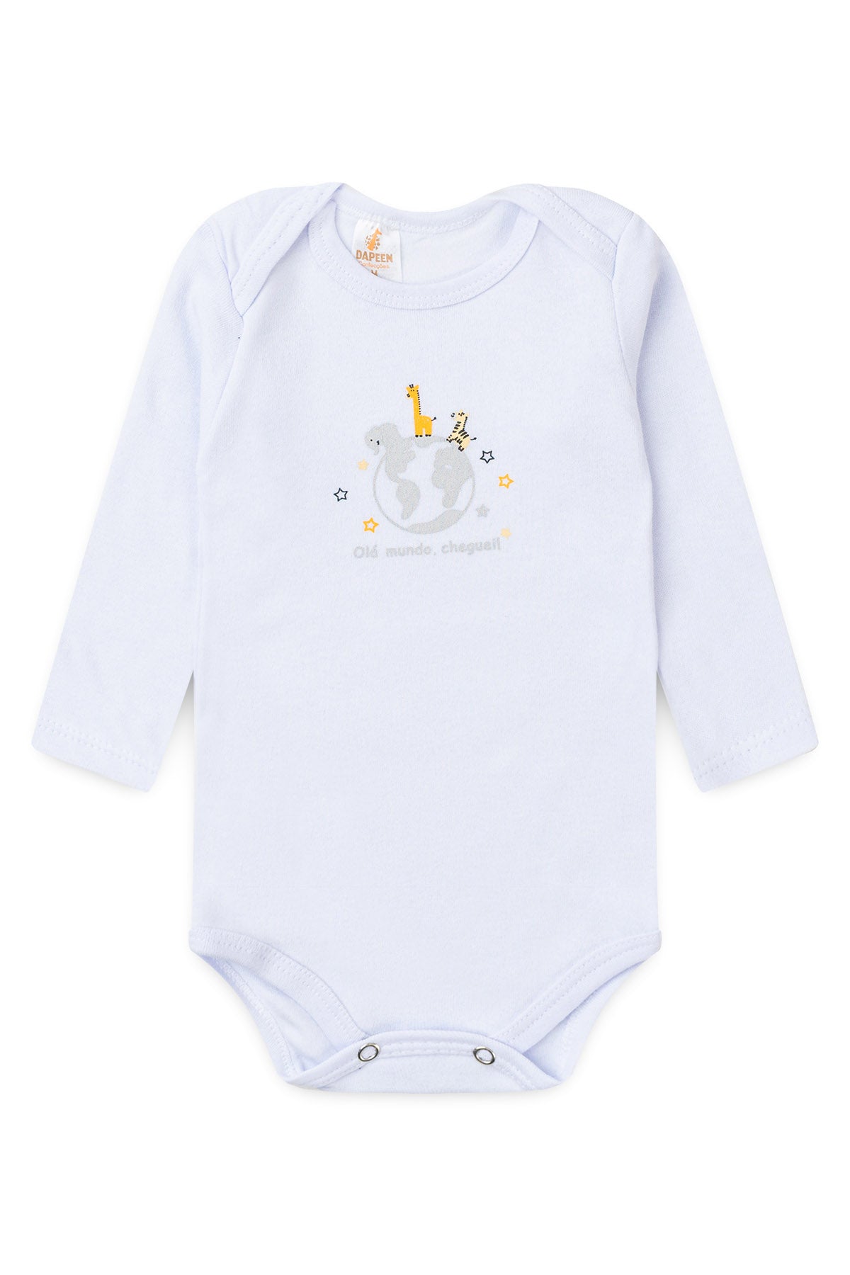 Conjunto Body para Bebê Oi Mundo Branco