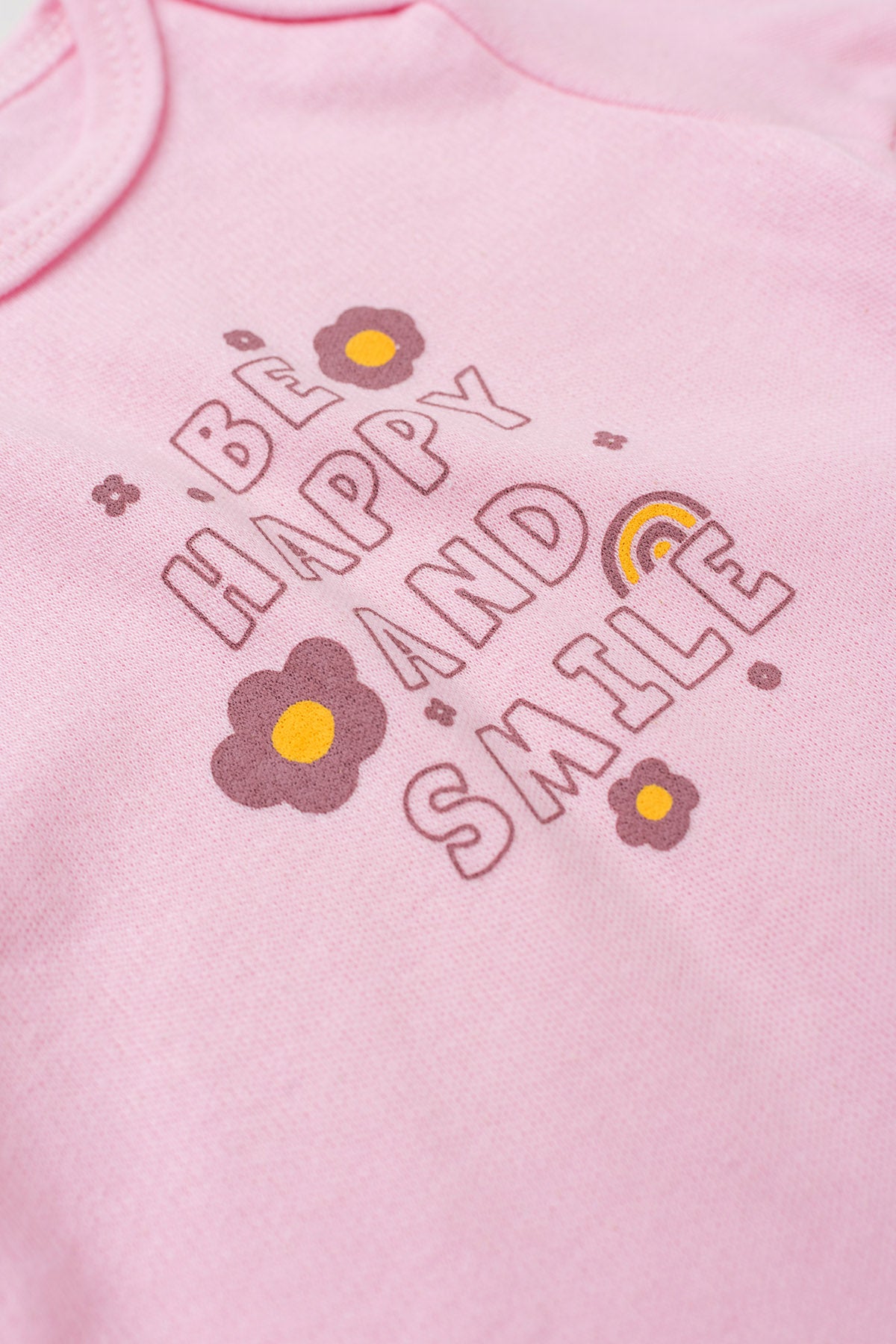 Conjunto Body para Bebê Menina Sorriso Feliz Rosa