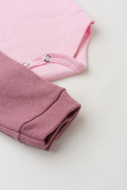 Conjunto Body para Bebê Menina Sorriso Feliz Rosa