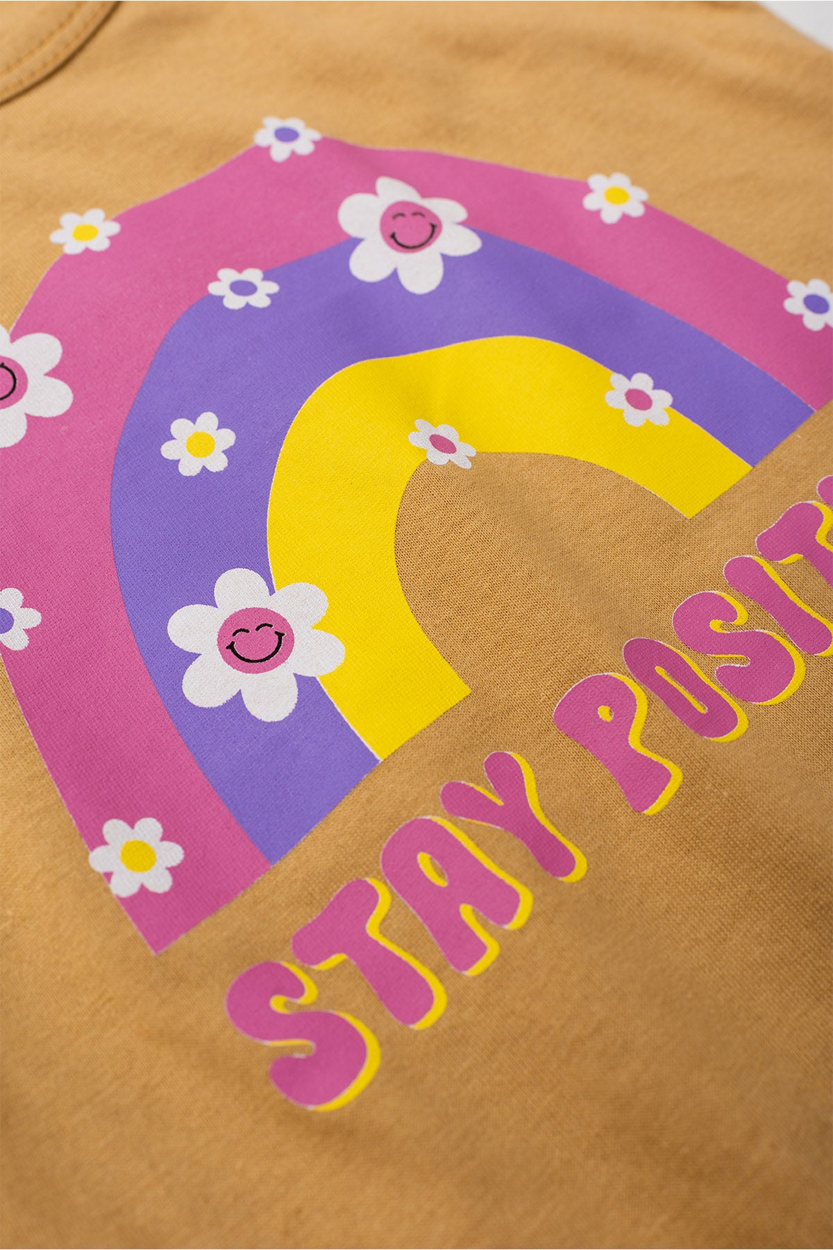 Conjunto de Verão para Menina Arco-Íris Positivo Caqui