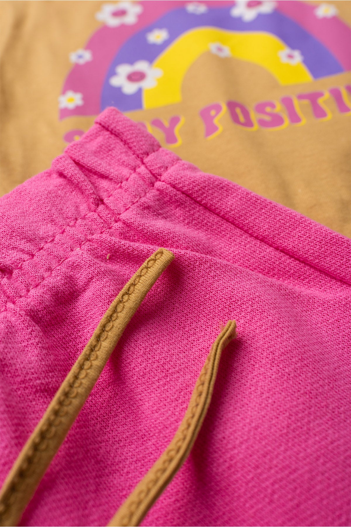 Conjunto de Verão para Menina Arco-Íris Positivo Caqui
