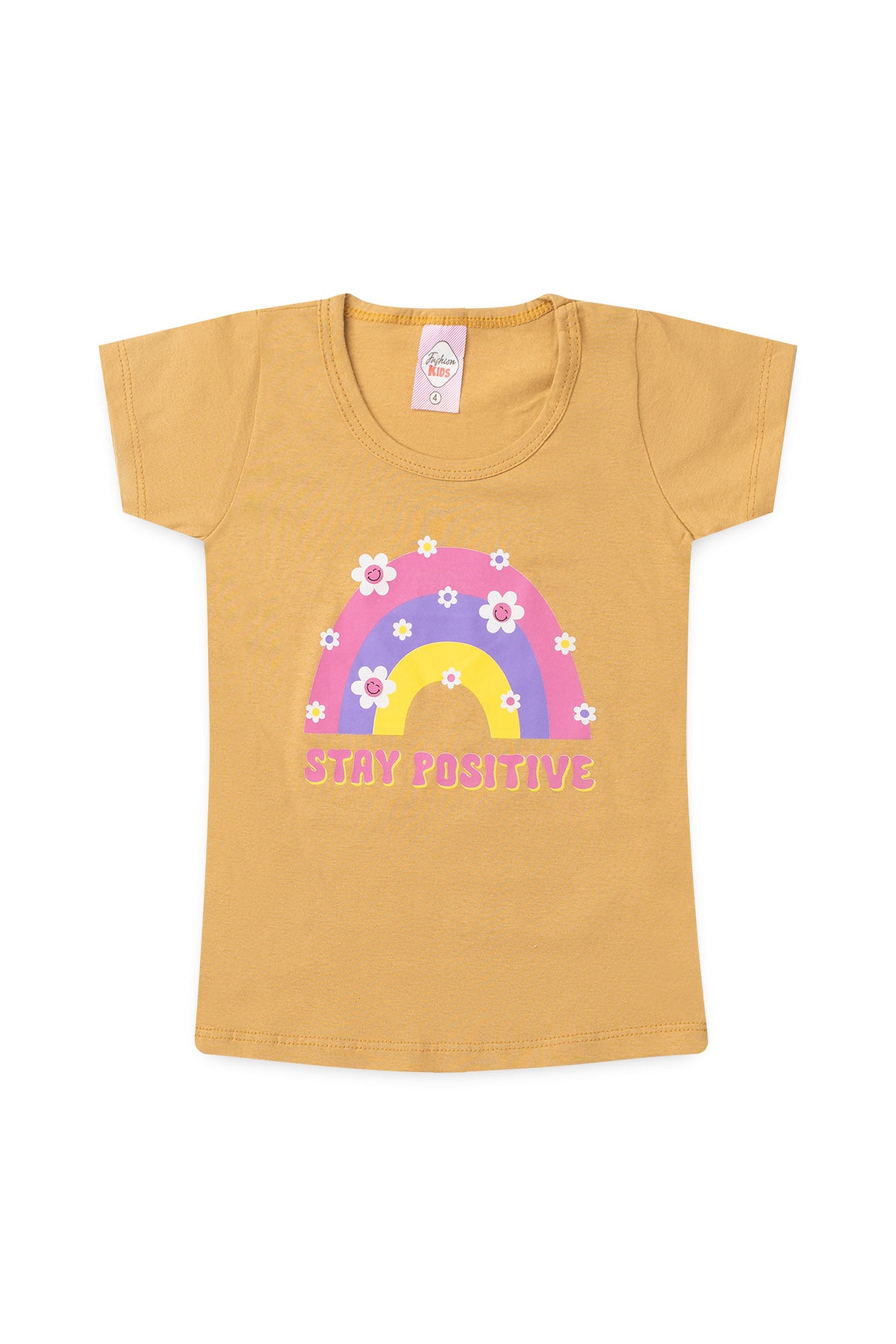 Conjunto de Verão para Menina Arco-Íris Positivo Caqui
