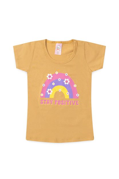 Conjunto de Verão para Menina Arco-Íris Positivo Caqui