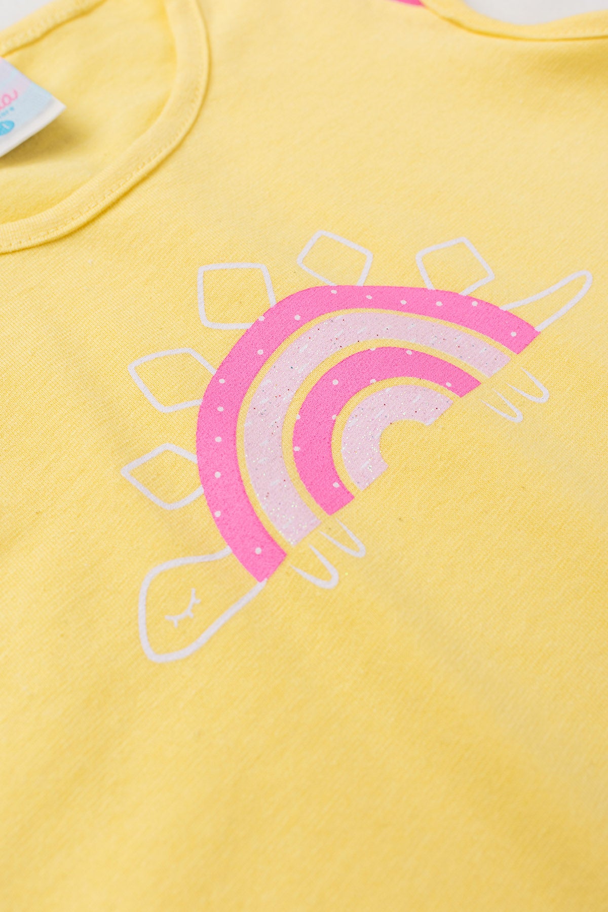 Conjunto de Verão para Menina Arco-Íris da Tartaruguinha Amarelo