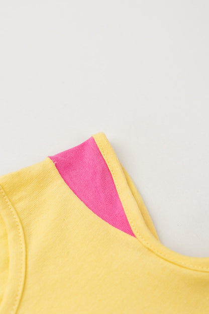 Conjunto de Verão para Menina Arco-Íris da Tartaruguinha Amarelo