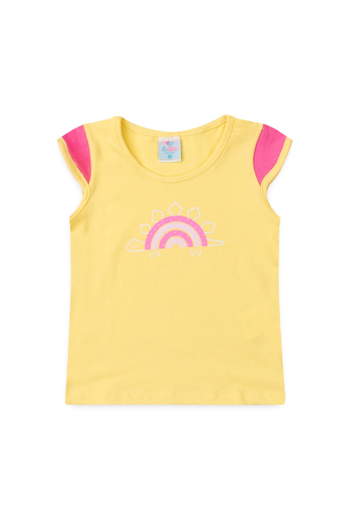 Conjunto de Verão para Menina Arco-Íris da Tartaruguinha Amarelo