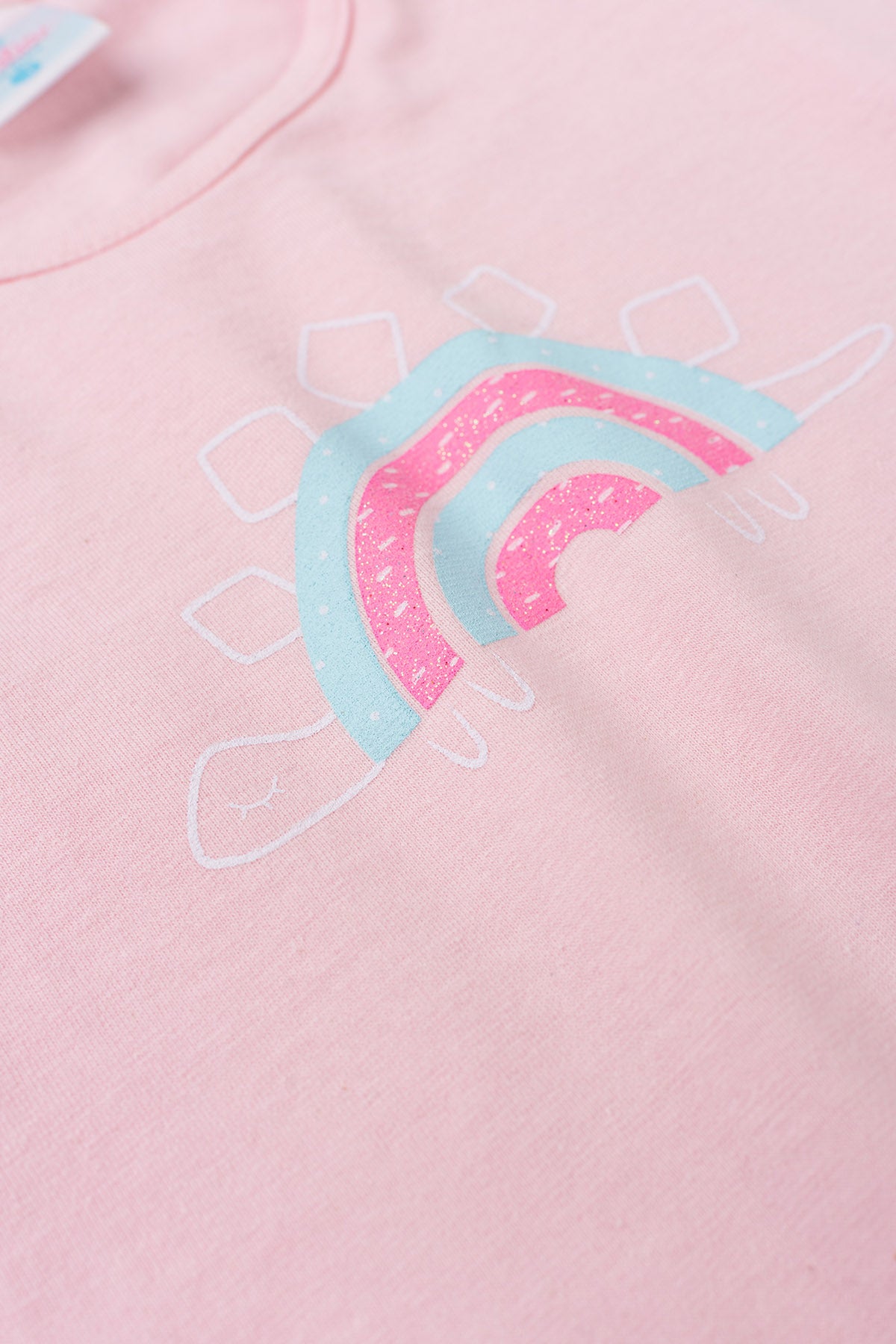 Conjunto de Verão para Menina Arco-Íris da Tartaruguinha Rosa