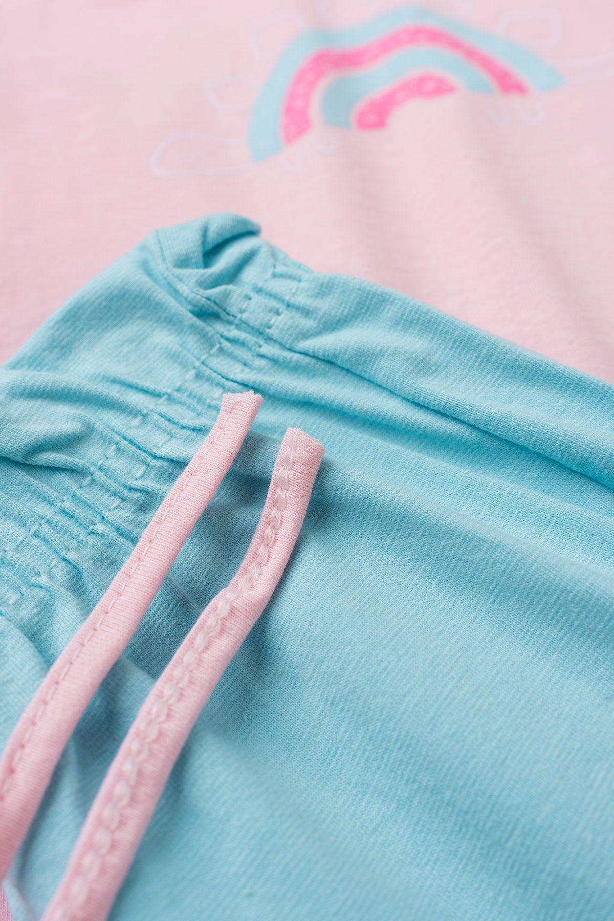 Conjunto de Verão para Menina Arco-Íris da Tartaruguinha Rosa