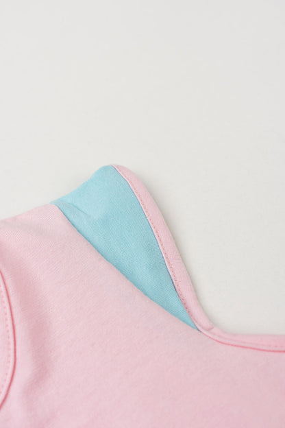 Conjunto de Verão para Menina Arco-Íris da Tartaruguinha Rosa