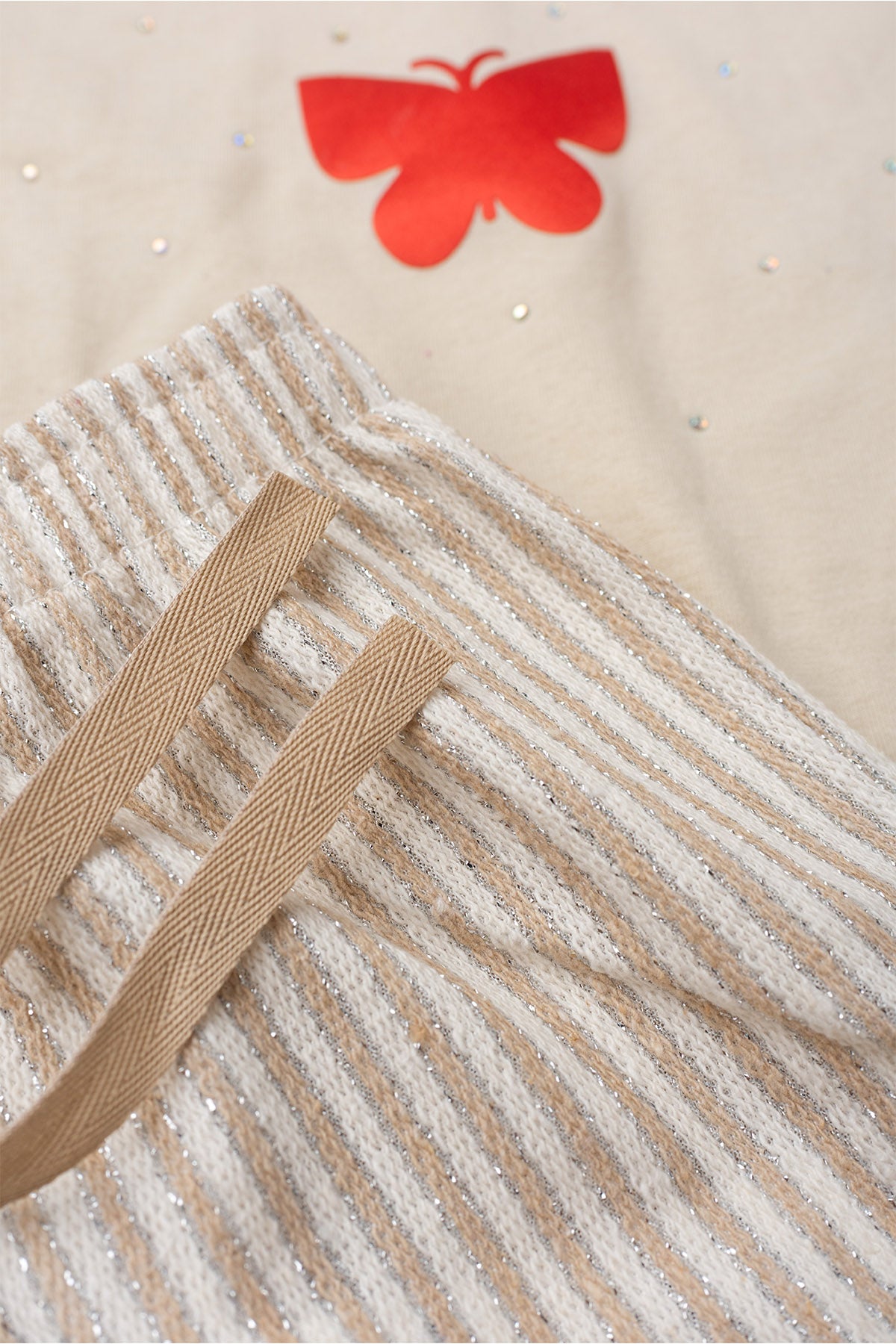 Conjunto de Verão para Menina Borboleta Encanto Bege