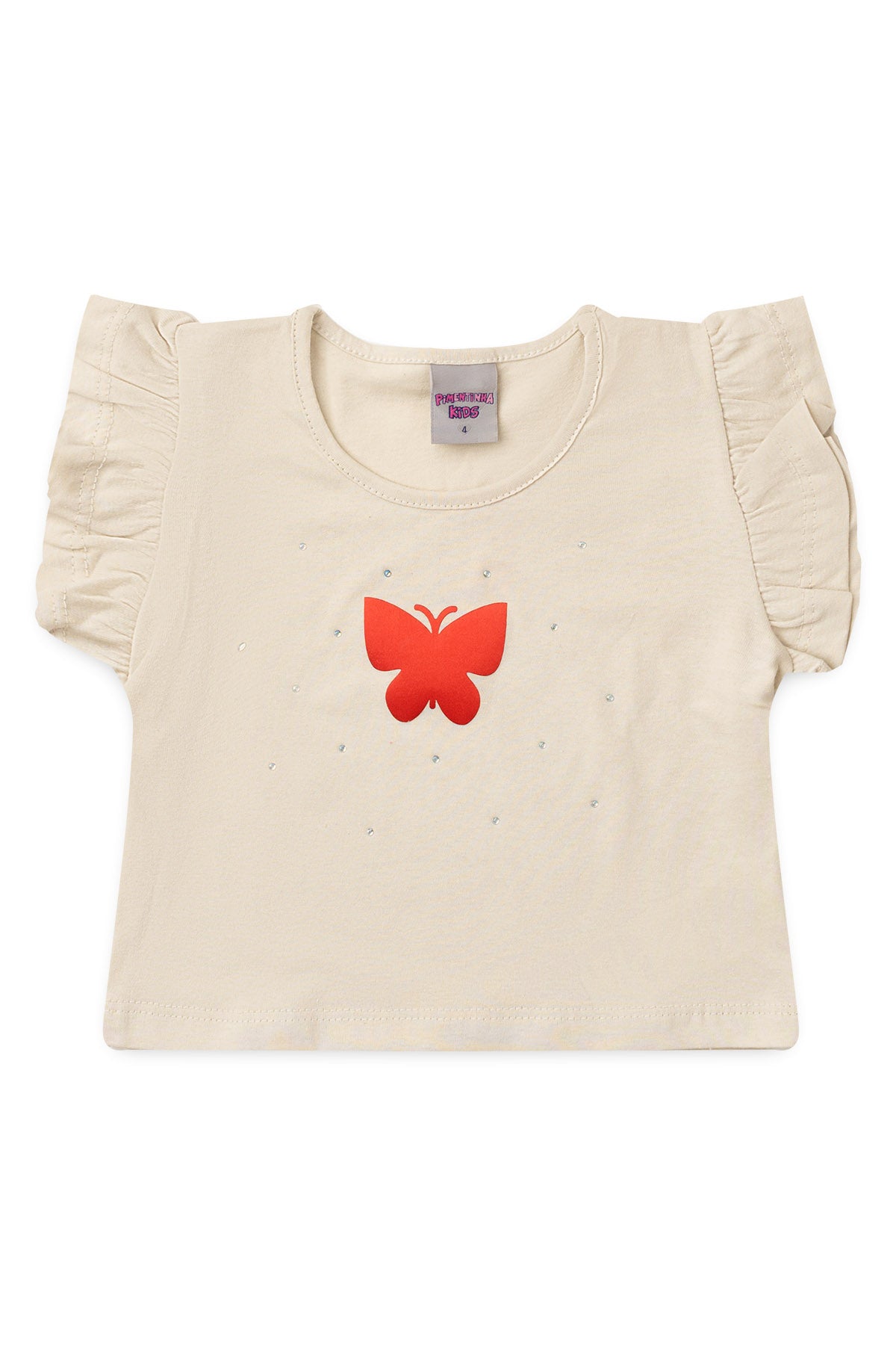 Conjunto de Verão para Menina Borboleta Encanto Bege