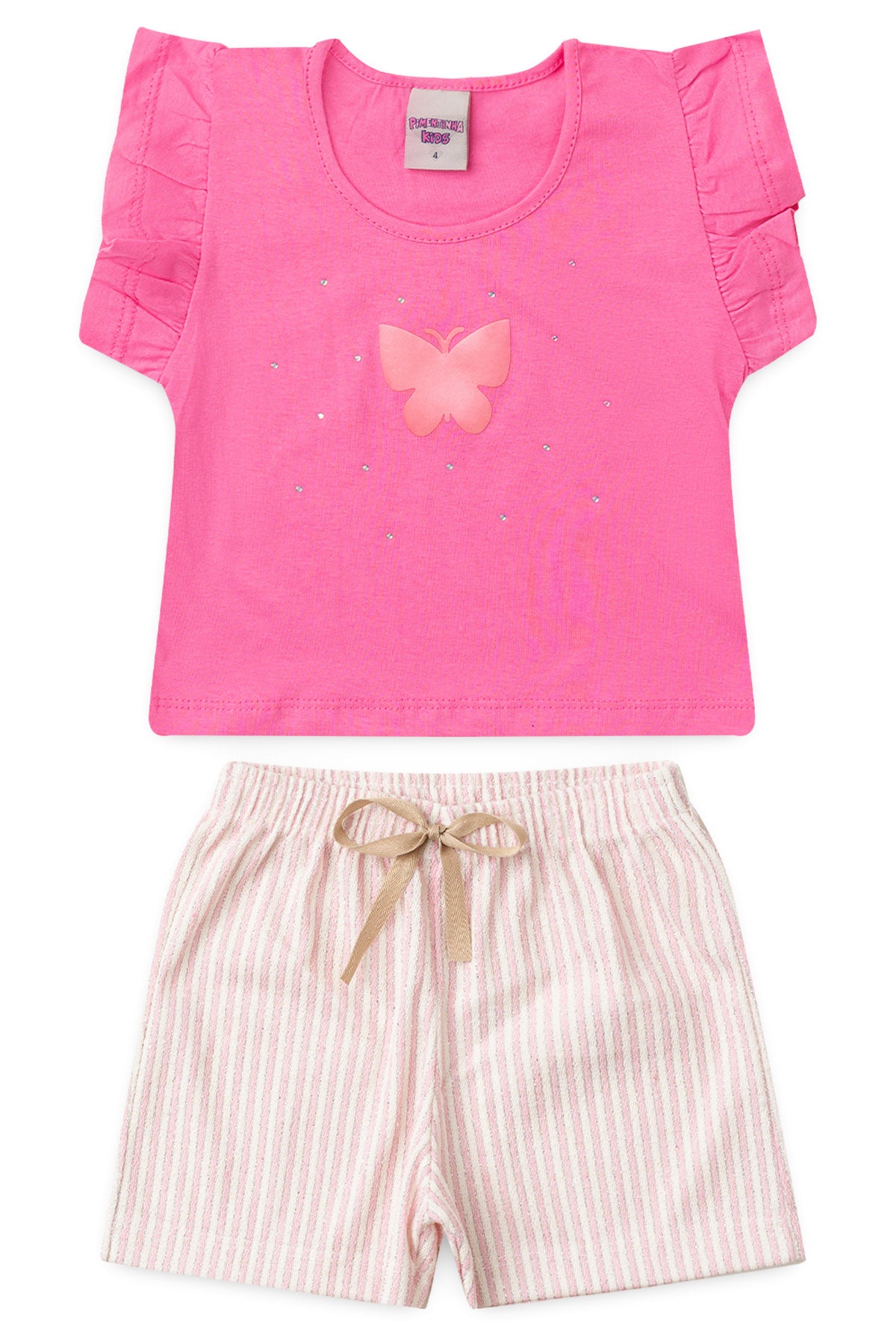Conjunto de Verão para Menina Borboleta Encanto Pink