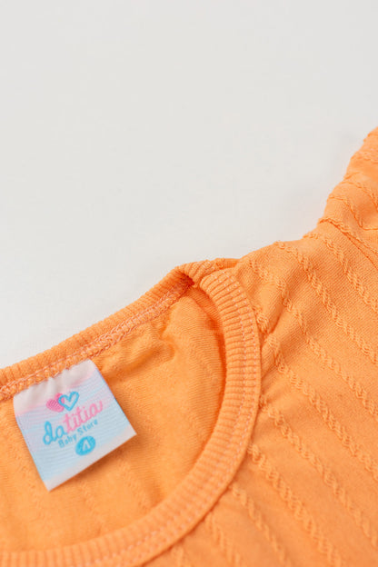 Conjunto de Verão para Menina Charme Delicado Salmão