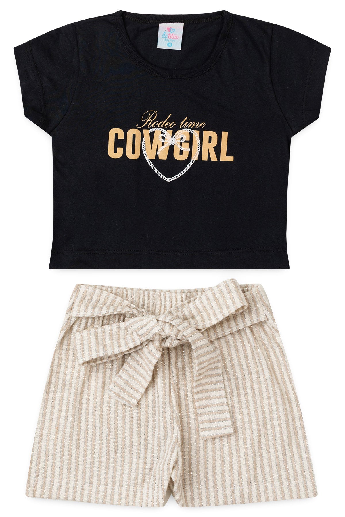 Conjunto de Verão para Menina Cowgirl Charm Preto