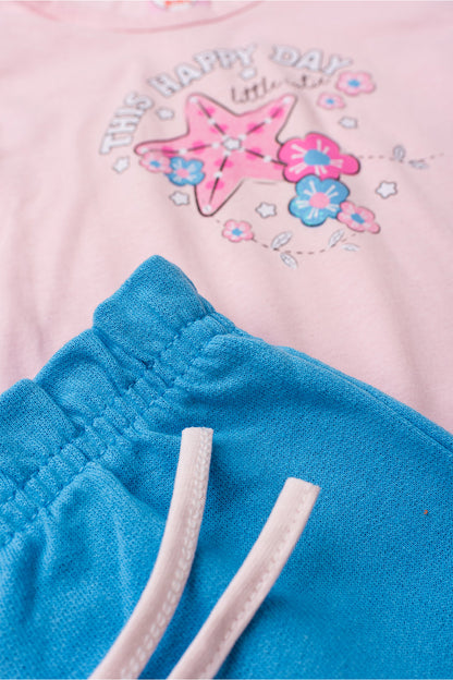 Conjunto de Verão para Menina Dia Feliz Rosa