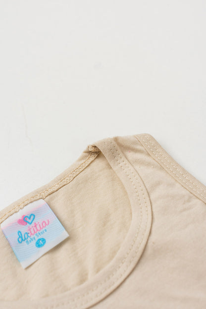 Conjunto de Verão para Menina Doce Amor Bege