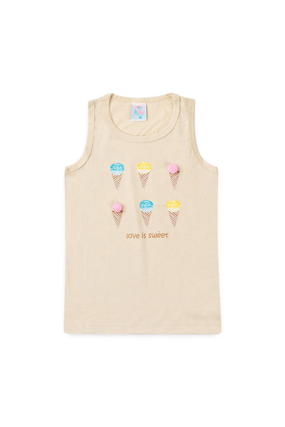 Conjunto de Verão para Menina Doce Amor Bege