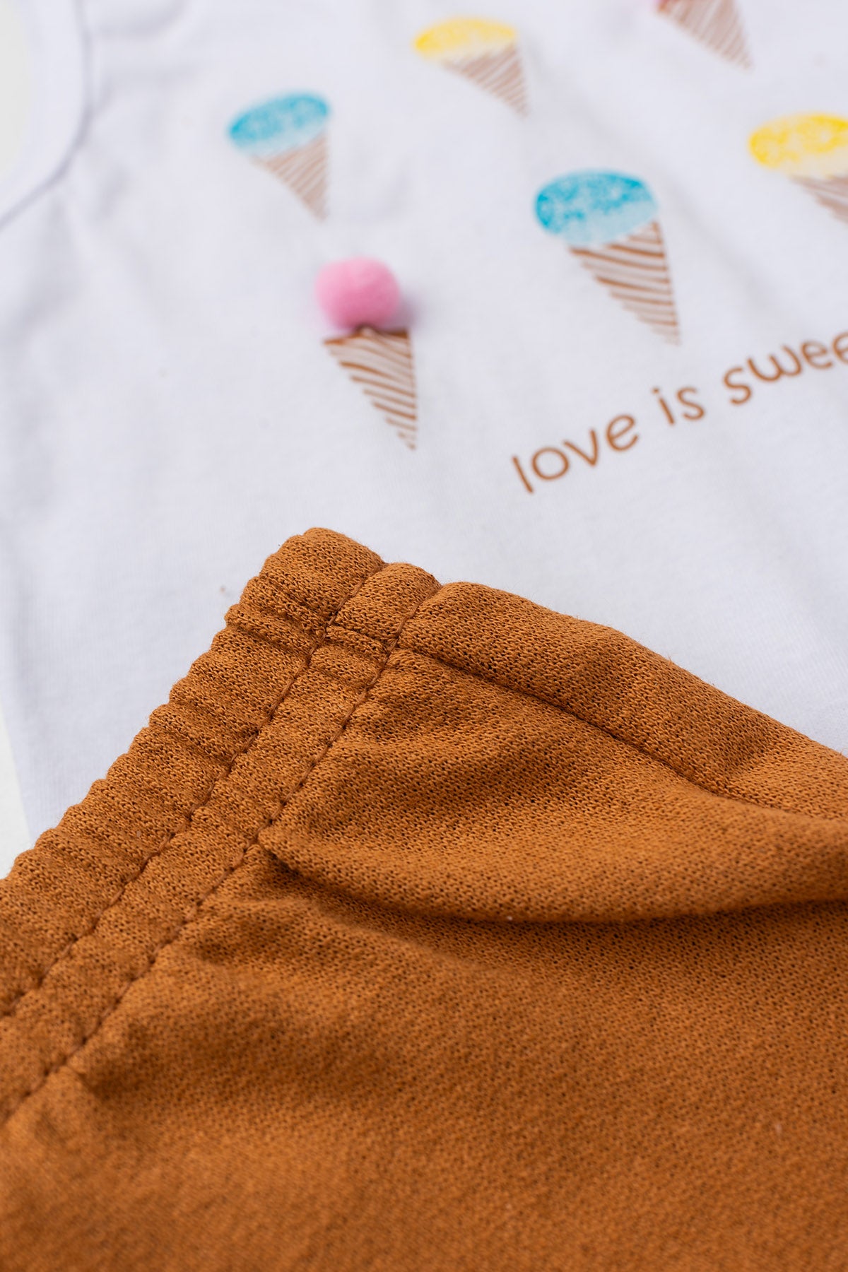 Conjunto de Verão para Menina Doce Amor Branco