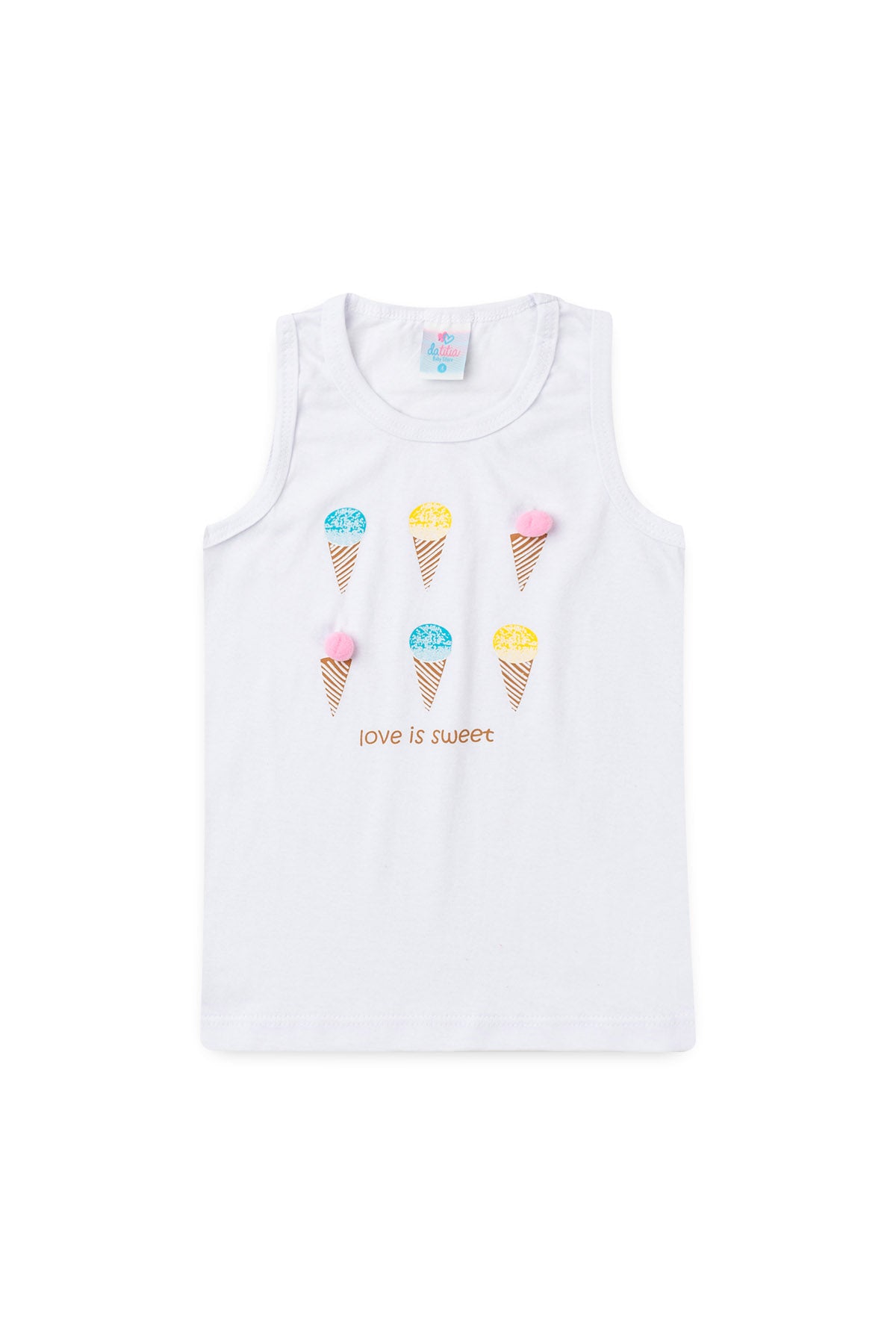 Conjunto de Verão para Menina Doce Amor Branco