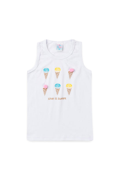 Conjunto de Verão para Menina Doce Amor Branco