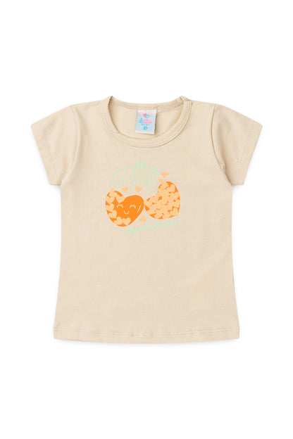 Conjunto de Verão para Menina Doce Refresco Bege