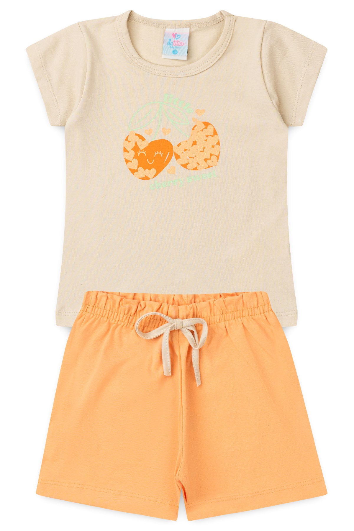 Conjunto de Verão para Menina Doce Refresco Bege
